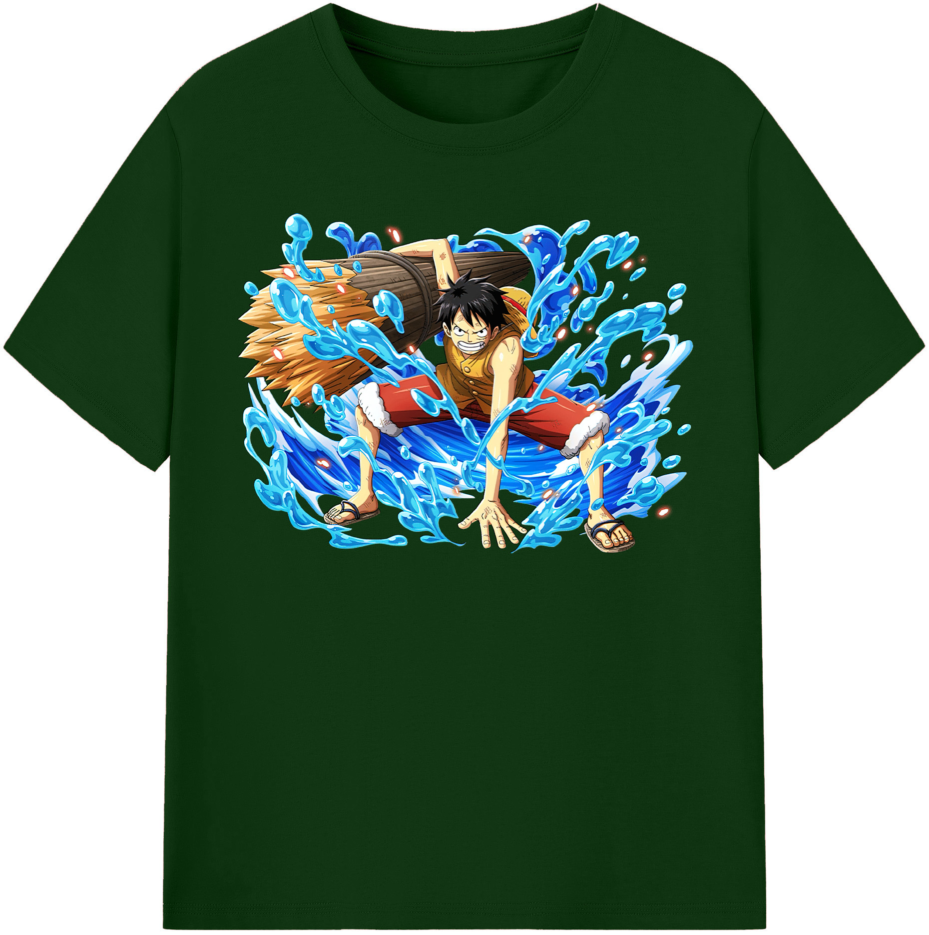 ワンピース モンキー・D・ルフィ ONE PIECE Monkey D. Luffy 綿100％半袖Tシャツ（フロントプリント）